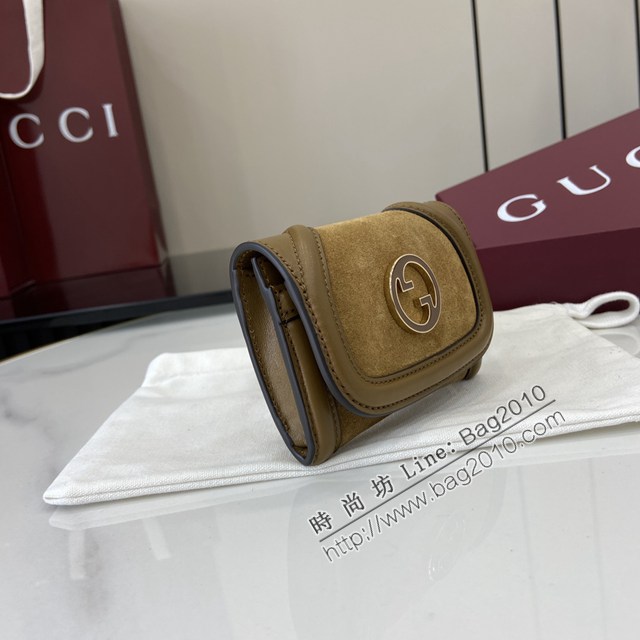 Gucci專櫃古馳最新款圓形互扣式雙G標識卡片夾卡包零錢包 jh2673型號：818795